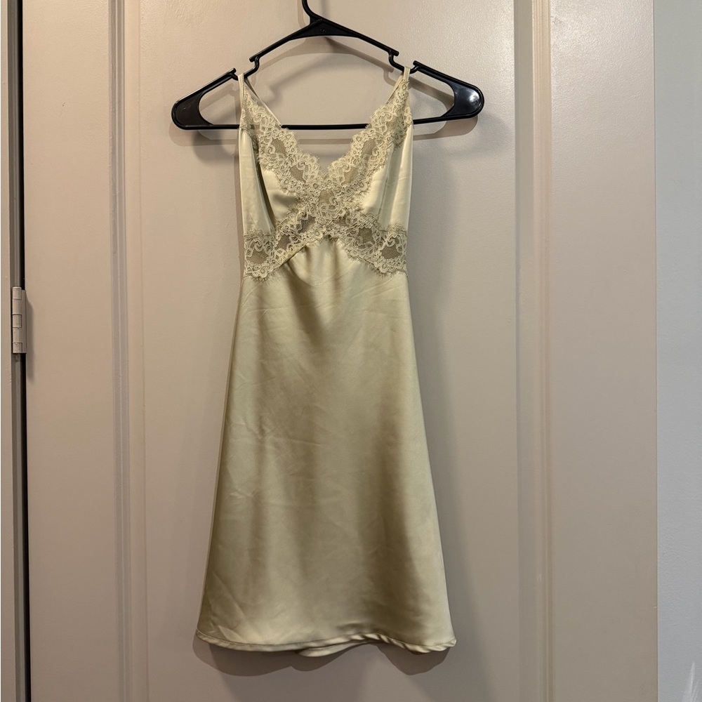 Elegant sage Lace Slip Dress